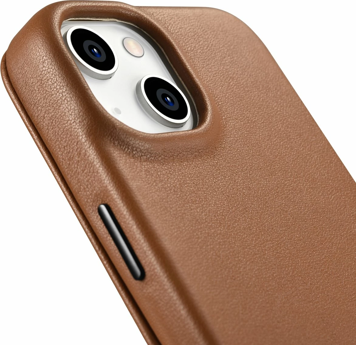Mbështjellës lëkure iCarer CE Premium Folio për iPhone 14, MagSafe, kafe