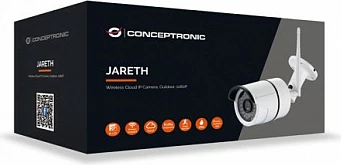 Kamerë sigurie IP Conceptronic Jareth, 2MP 1080p, Wi-Fi + LAN, Night Vision 20m, IP66, e bardhë