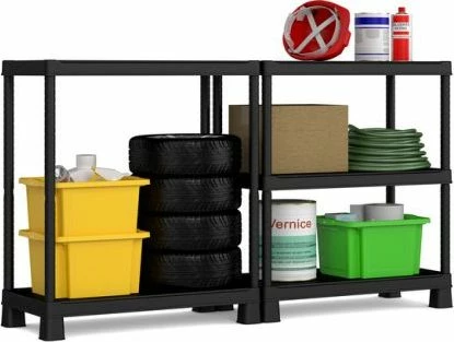 Raft plastik Keter Plus TRIBAC 90/5 CRV240621, 5 kate, 90 x 45 x 182 cm, i zi, 1 copë