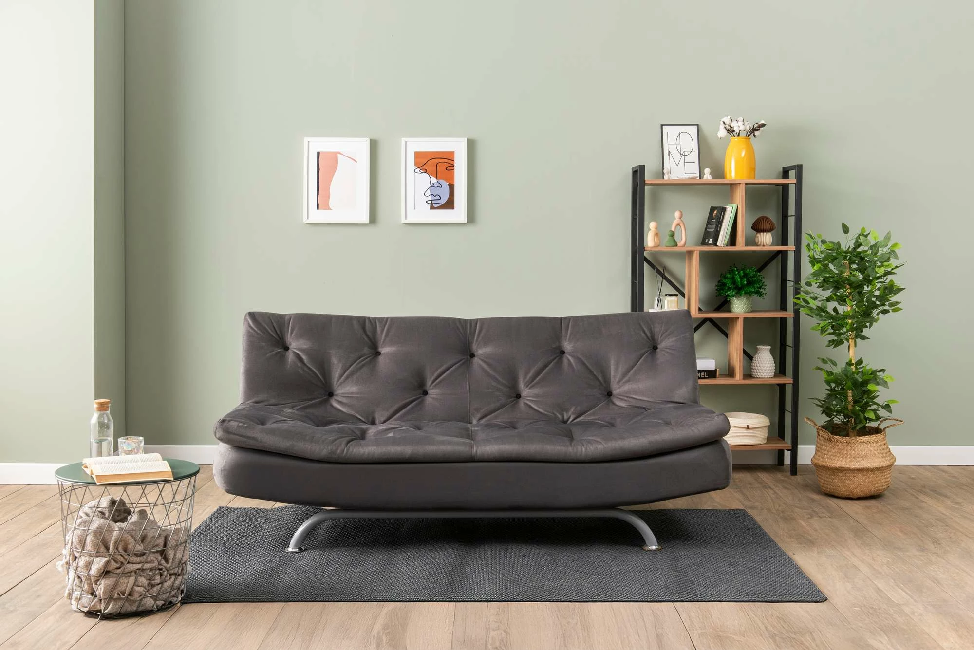 Divan-krevat treshe, Atelier del Sofa, Rivo, ngjyrë gri