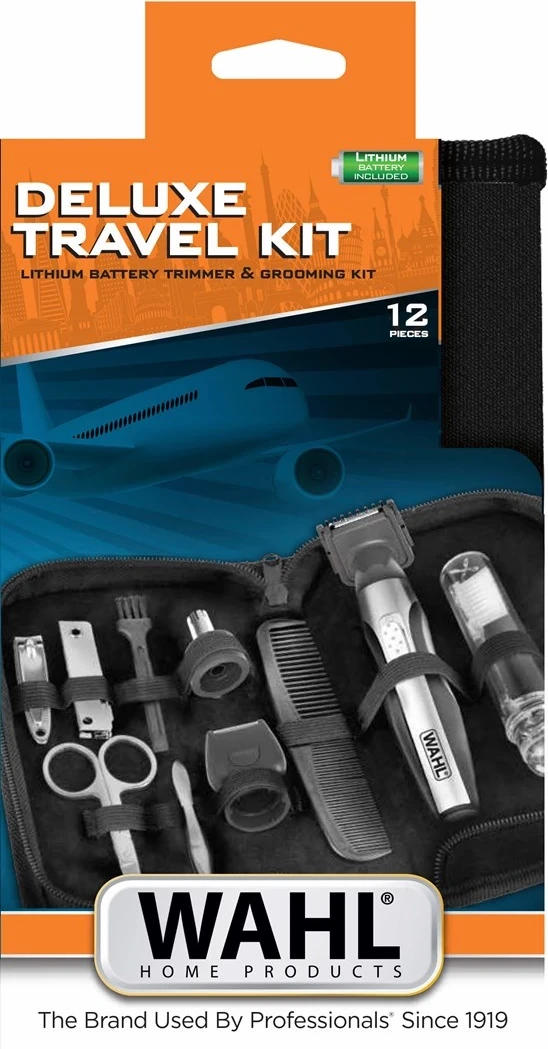 Set udhëtimi Wahl Deluxe, Inox, i zi
