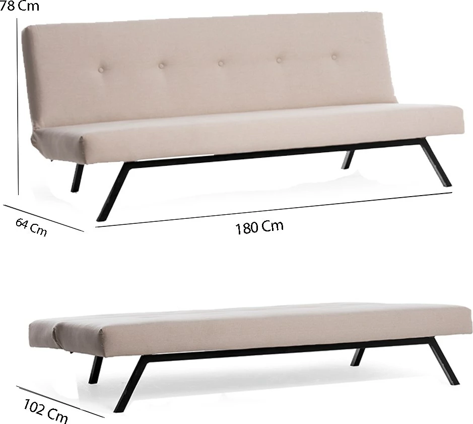 Sofabed 3-vendësh Atelier del Sofa, Zola, krem
