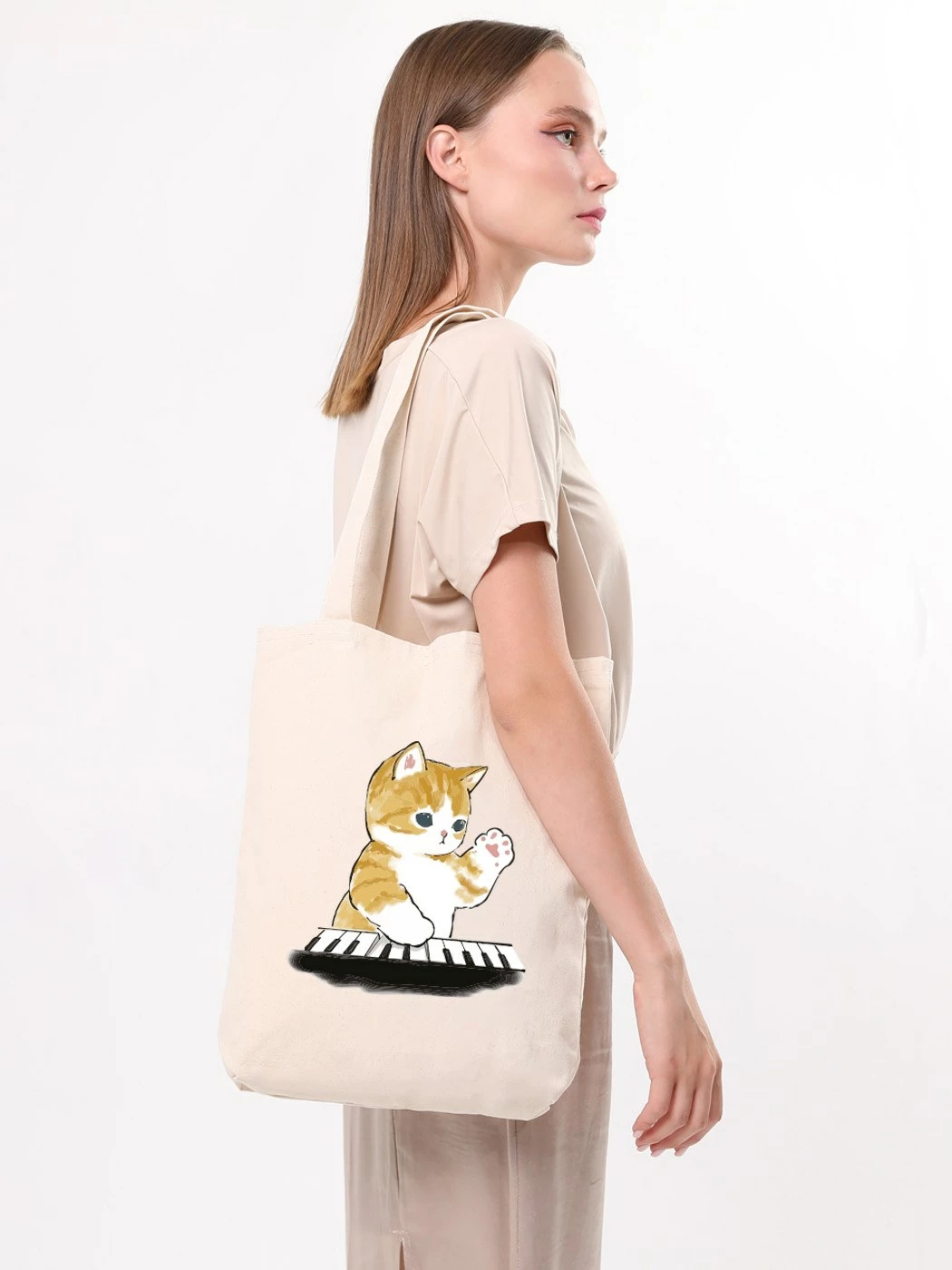 Qese tote Zoozie Bags, 1612, ngjyrë krem