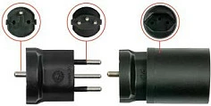 Adapter rryme Kabelmeister, Zvicër (CH) në Schuko, 250 V, i zi