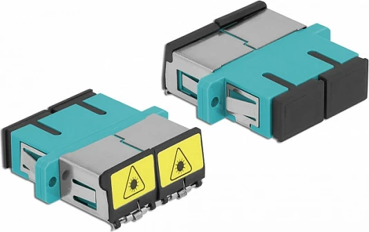 Adapter fibër optike DeLOCK SC Duplex SC/SC, Multi-mode OM3, aqua