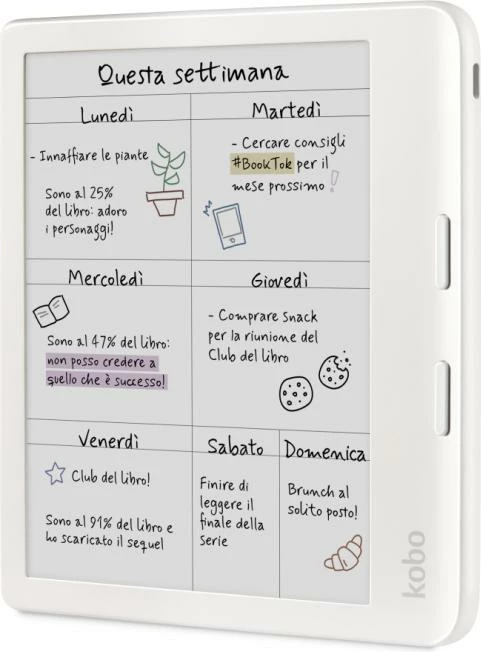 Lexues elektronik Kobo Libra Colour N428-KU-WH-K-CK 30GB i bardhë