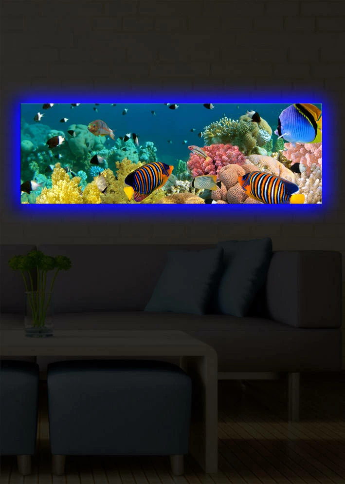 Pikturë dekorative në kanavacë me drita LED, shumëngjyrëshe, 30x90cm, 3090DACT-13