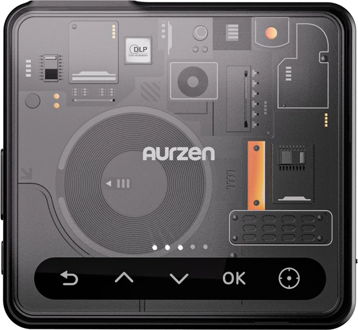 Projektor portativ i palosshëm Aurzen ZIP Cyber 720p DLP, 100 ANSI, bateri 5000 mAh, USB-C PD, i zi