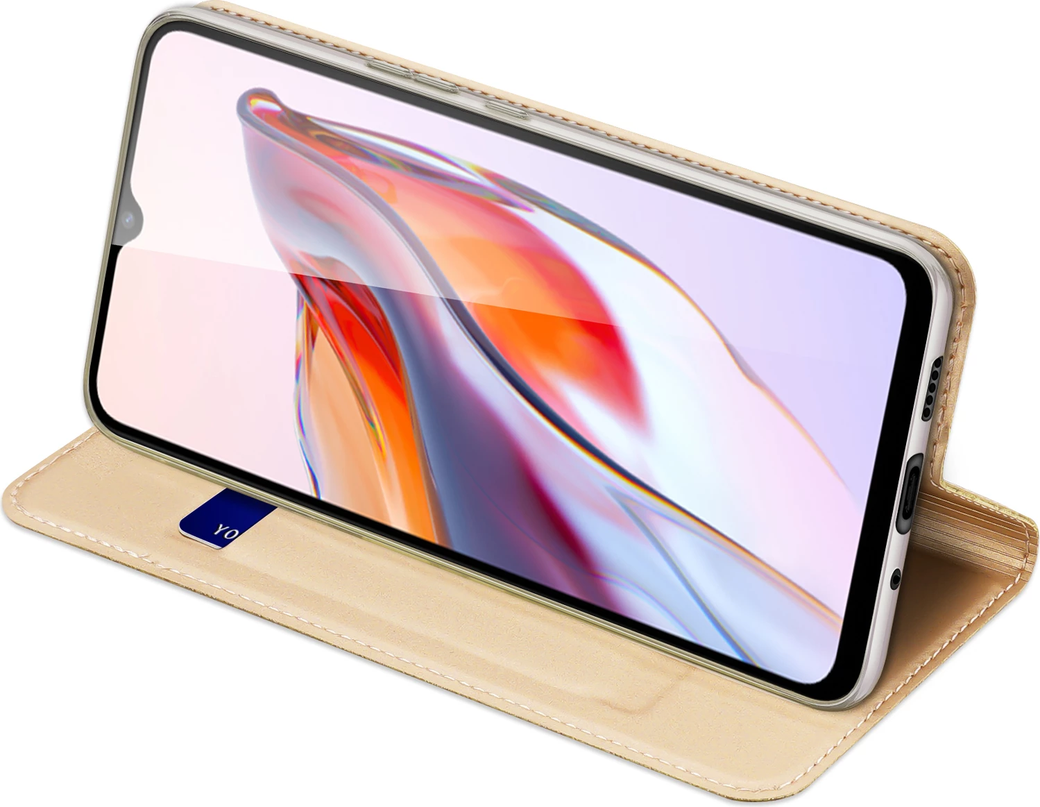 Mbështjellës Dux Ducis Skin Pro për Xiaomi Redmi 11A / Poco C55 / Redmi 12C, me kapak, xhep kartele, gold