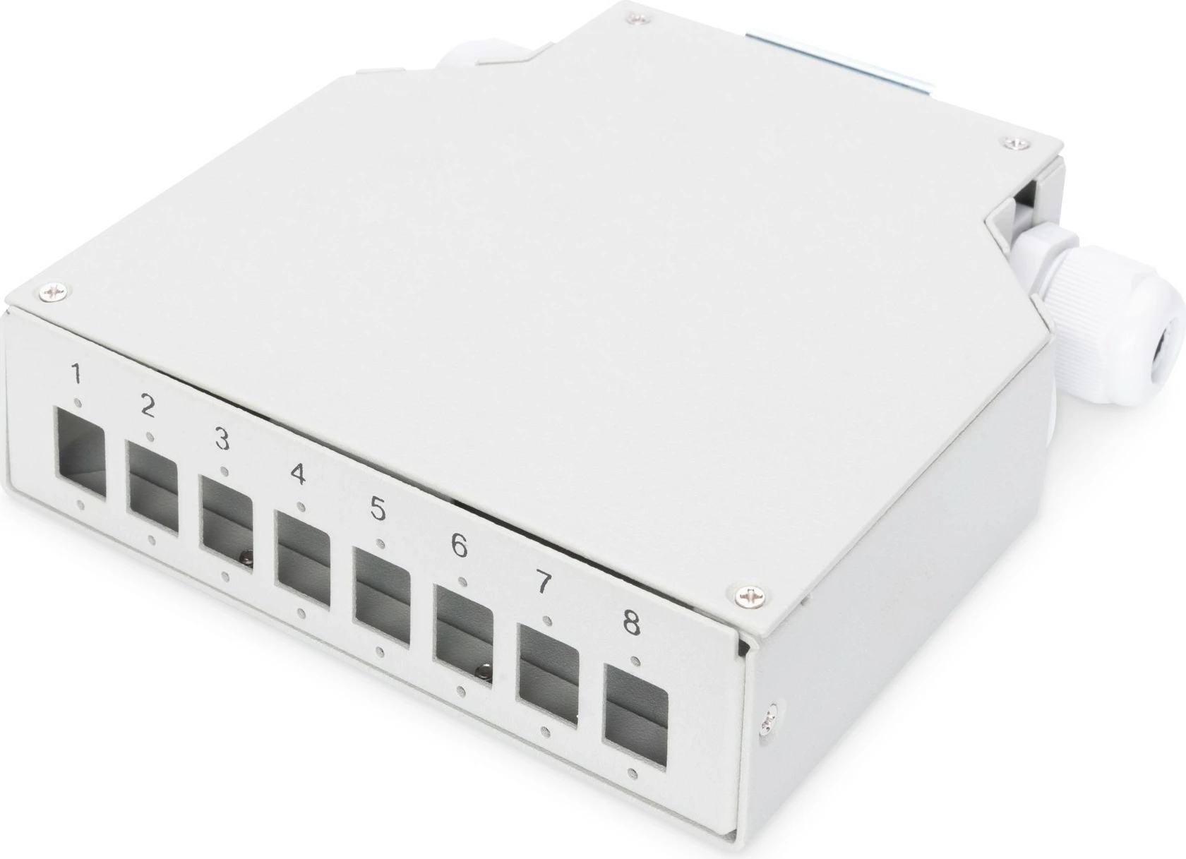 Kuti ndërlidhëse Digitus për 8 LC/DX, e bardhë, për shinë DIN