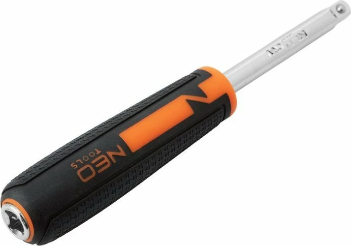 Set veglash NEO 10-060, 86 copë, 1/2" & 1/4" ratchet, kasetë plastike, zi/portokalli