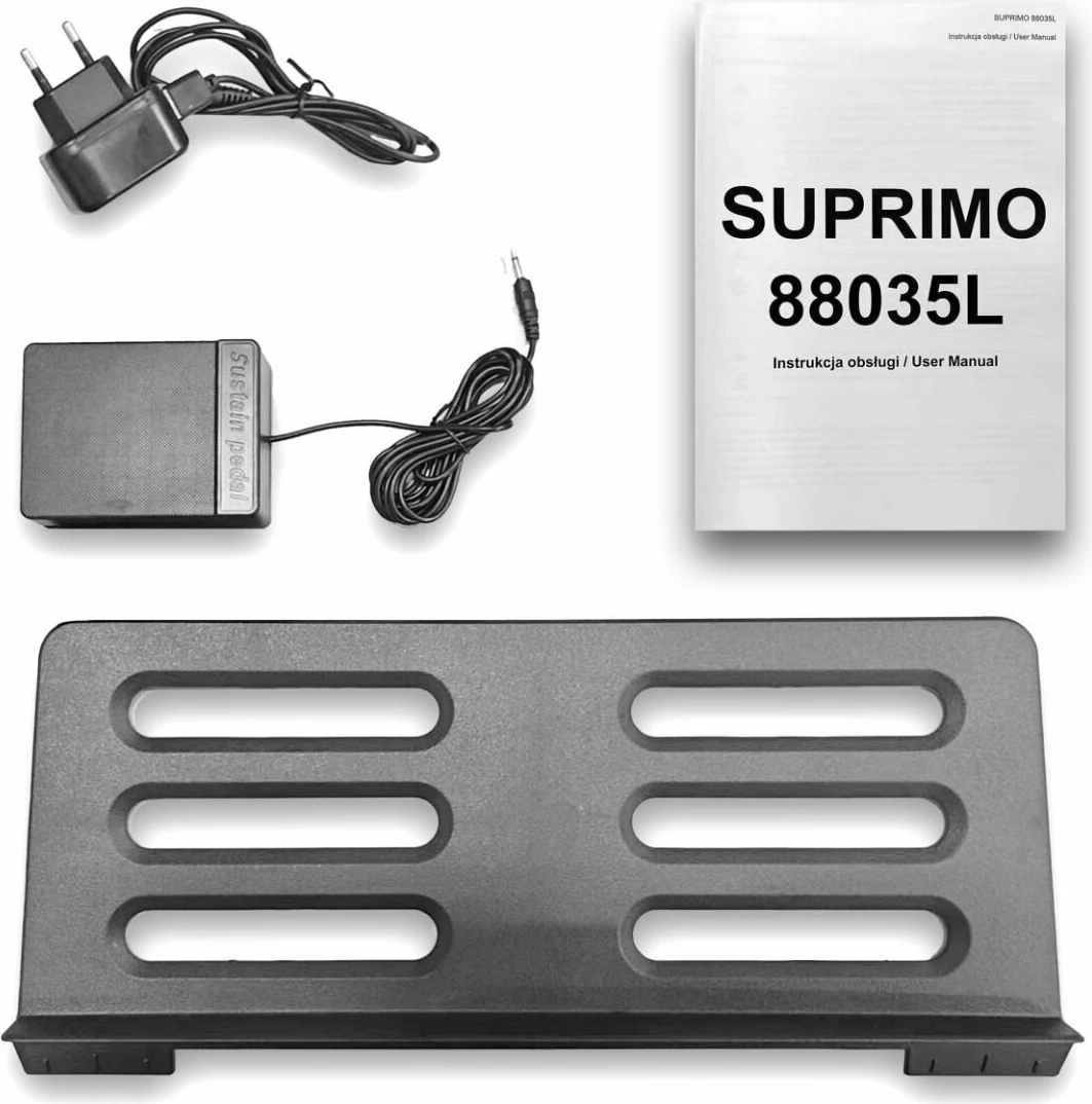 Piano digjital edukativ Suprimo 88035L, 88 taste dinamike, tastierë me ndriçim, Bluetooth, i zi, me adapter
