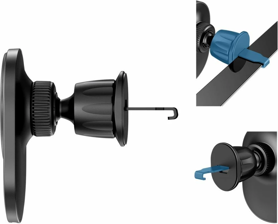 Mbështjellës magnetik për veturë Tech-Protect MM15W-V1 me karikues wireless 15W, i zi