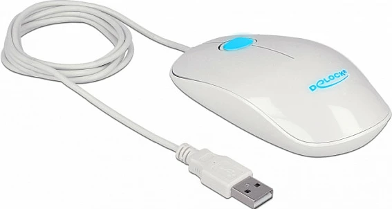 Maus DeLOCK 12537, USB-A, 1200 DPI, e bardhë