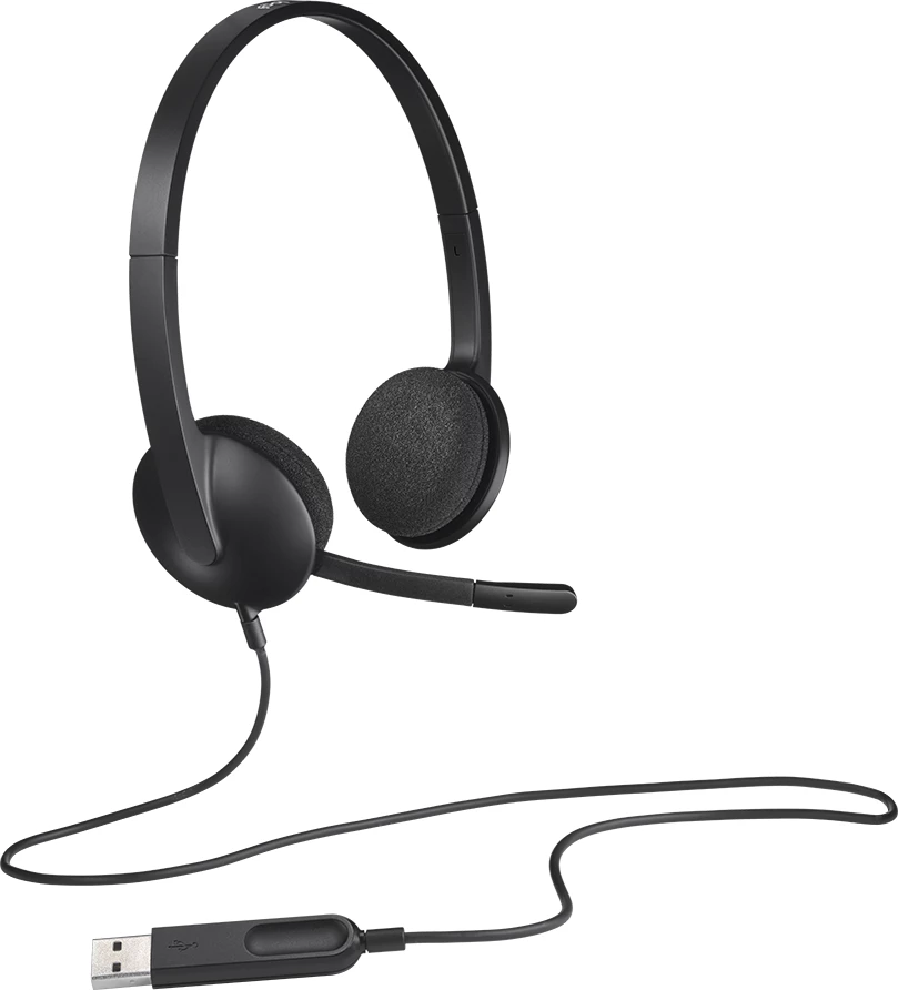 Kufje Logitech H340, USB, stereo, me mikrofon, Black
