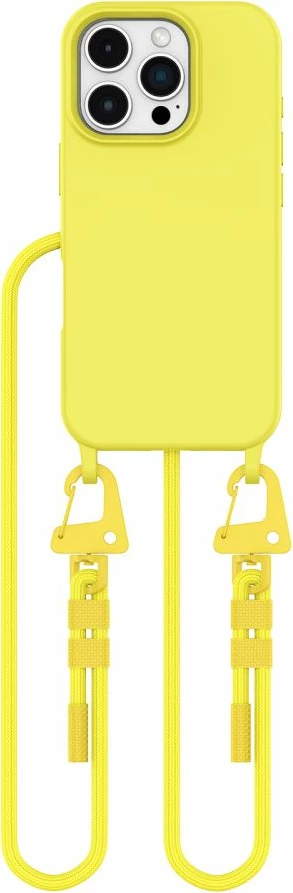 Mbështjellës Tech-Protect MagNecklace për iPhone 16 Pro Max, me MagSafe, i verdhë, me litar