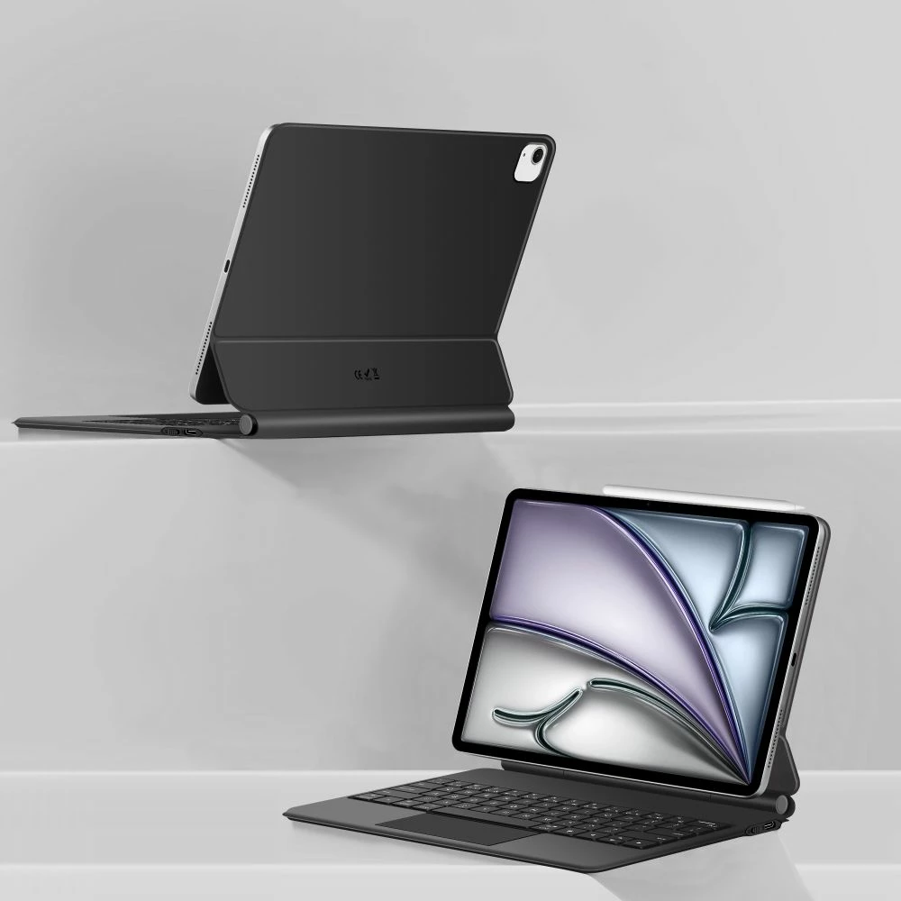 Mbështjellës me tastierë Tech-Protect Smartcase Magnetic për iPad Pro 12.9" 2020/2021/2022, iPad Air 13" 2024/2025, E zezë