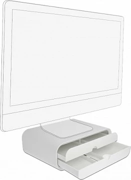 Mbajtëse monitori DeLOCK, me 2 sirtarë, 30 kg, freestanding, e bardhë