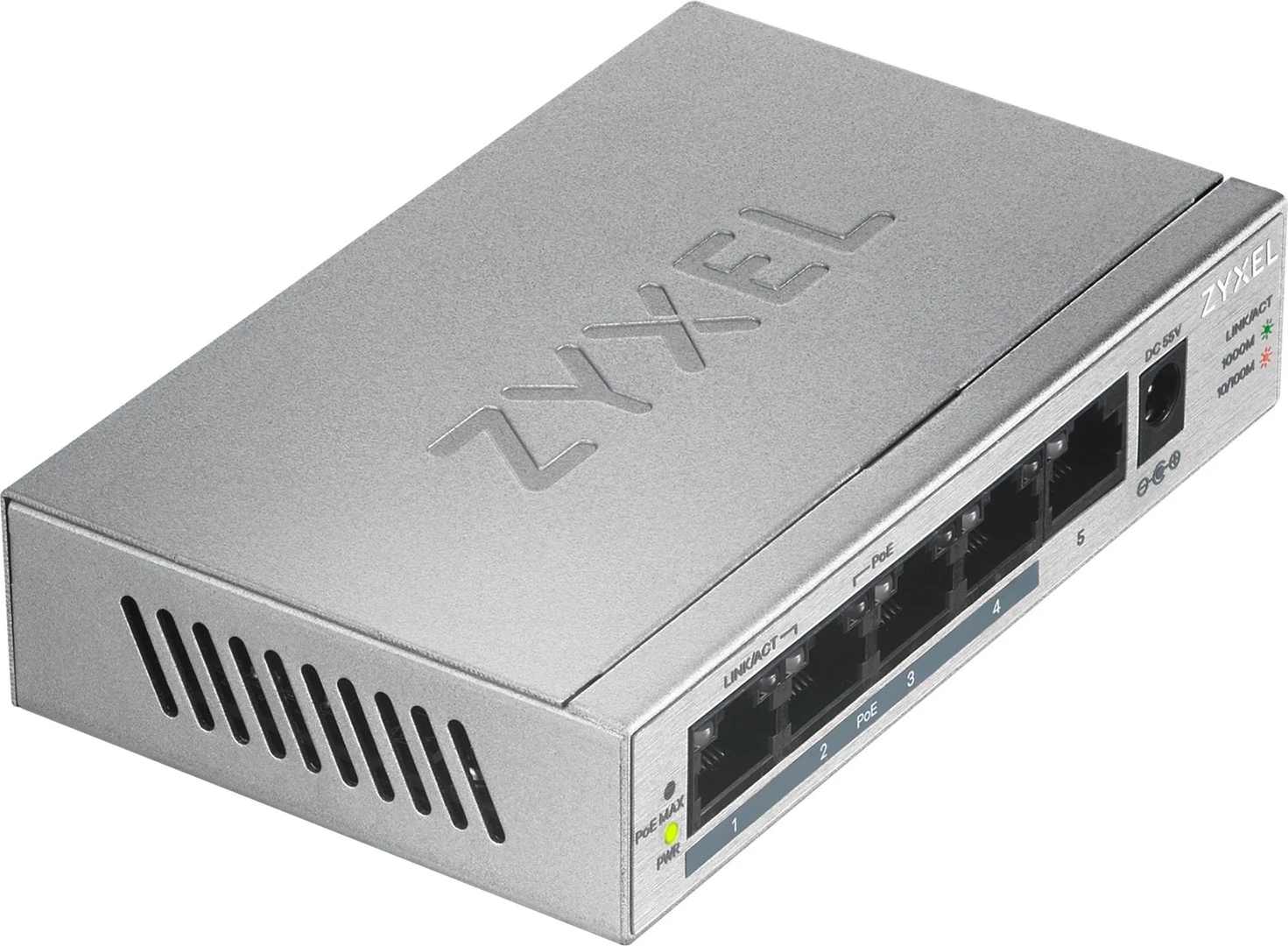 Switch Zyxel GS1005HP, Gigabit Ethernet, Silver