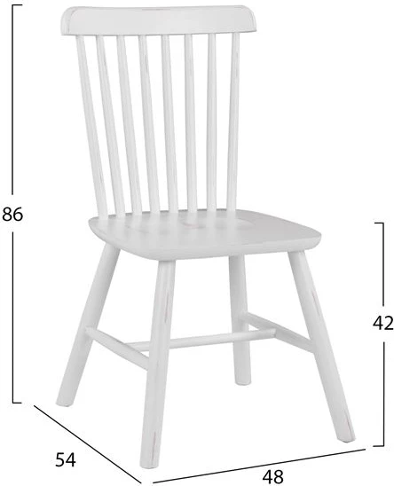 Karrige druri Lucien, ngjyrë e bardhë antike, FH8645.03, 48x54x86 cm