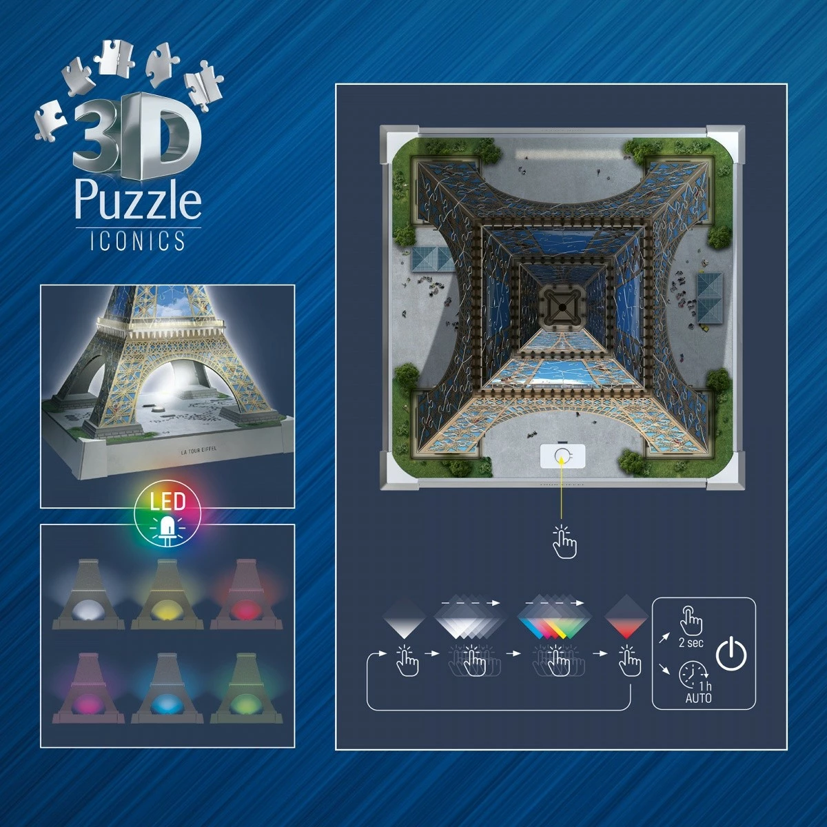 Puzzle 3D Ravensburger Eiffel Tower, 243 pjesë, plastikë