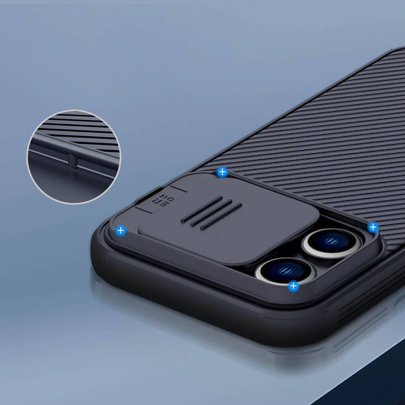 Mbështjellës Nillkin CamShield Pro Magnetic për iPhone 14 Pro Max, MagSafe, mbrojtje kamerës, Blu