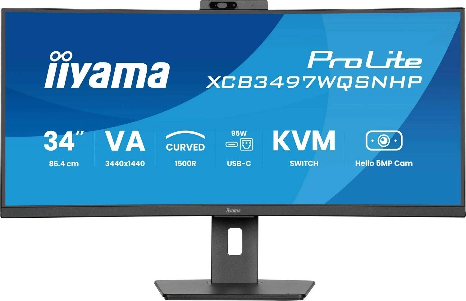 Monitor iiyama ProLite XCB3497WQSNPH-B1, 34 inch, UWQHD, 120Hz, VA, i zi