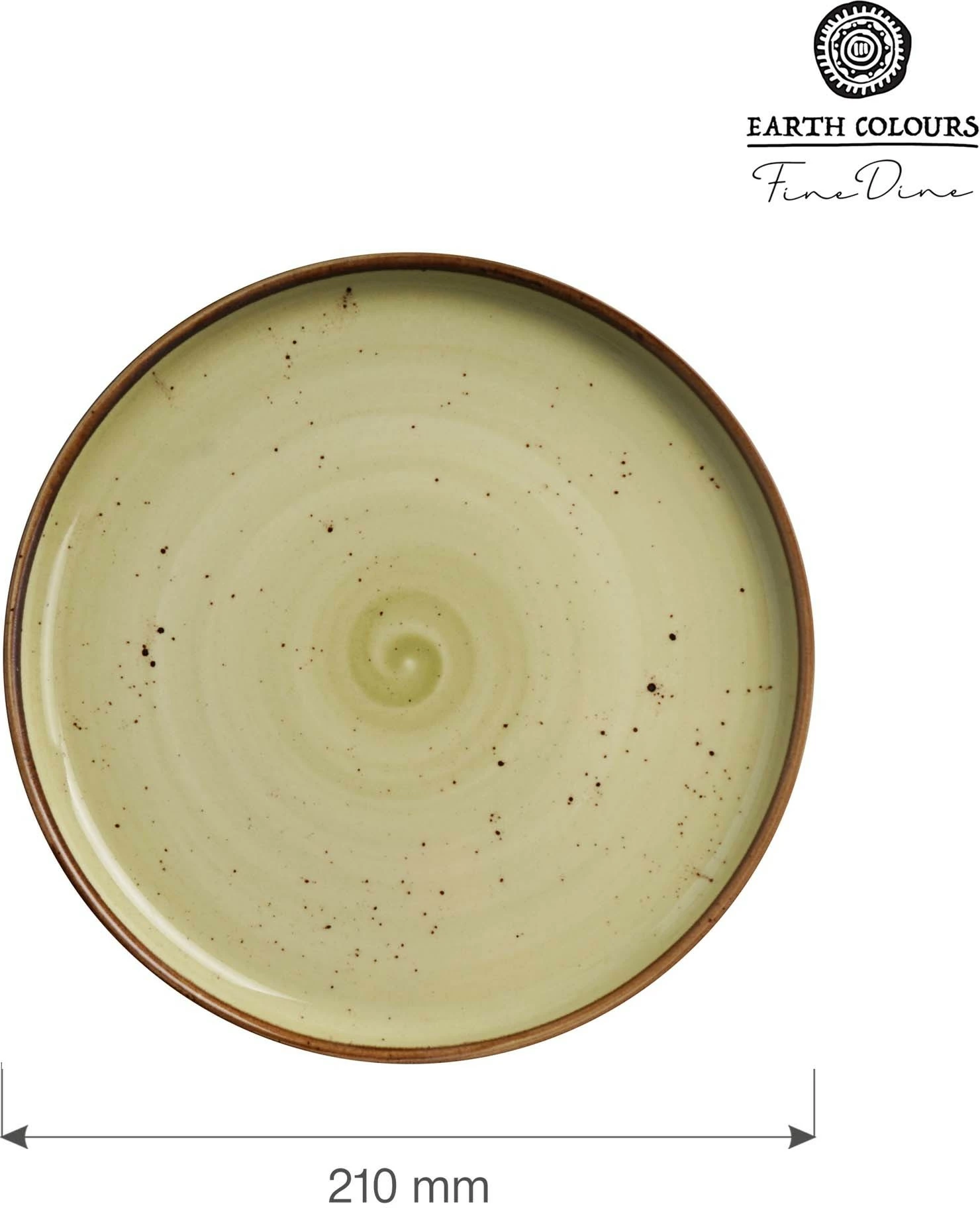 Pjatë porcelani Fine Dine Olive Ø210 mm, jeshile, set 6 copë
