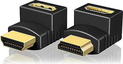 Adapter HDMI ICY BOX, HDMI A M në HDMI A F, 4K, kontakte të arta, i zi