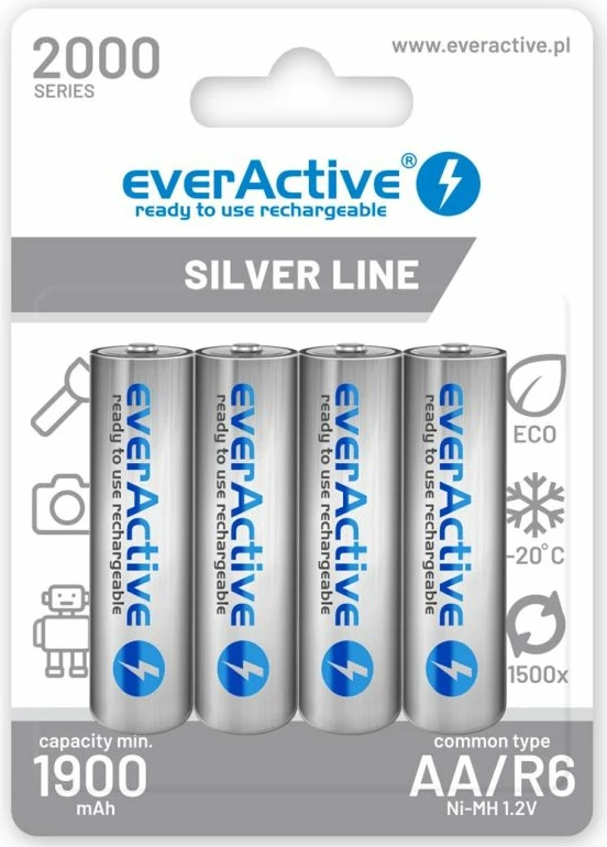 Bateri të rikarikueshme everActive EVHRL6-2000, 4 copë