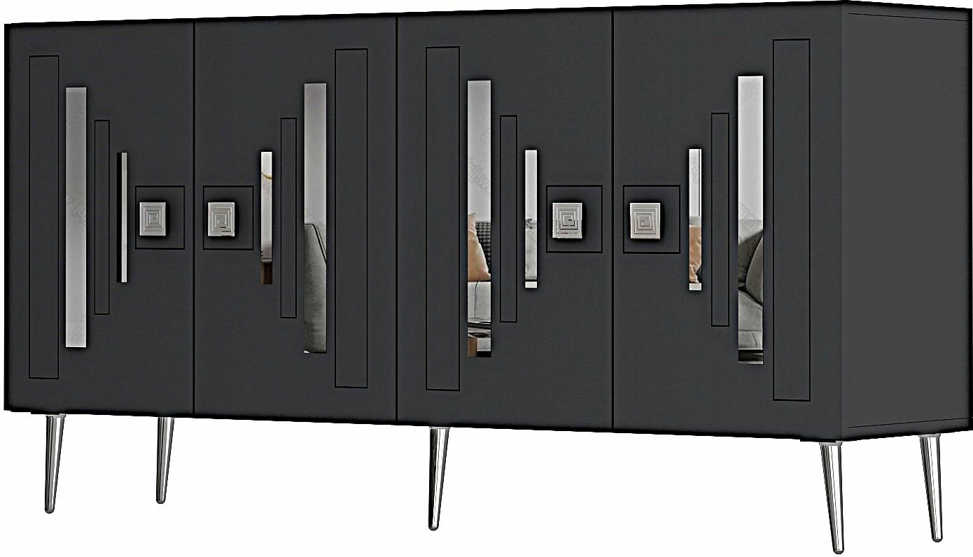 Konsol Skye Decor, antracit, argjend