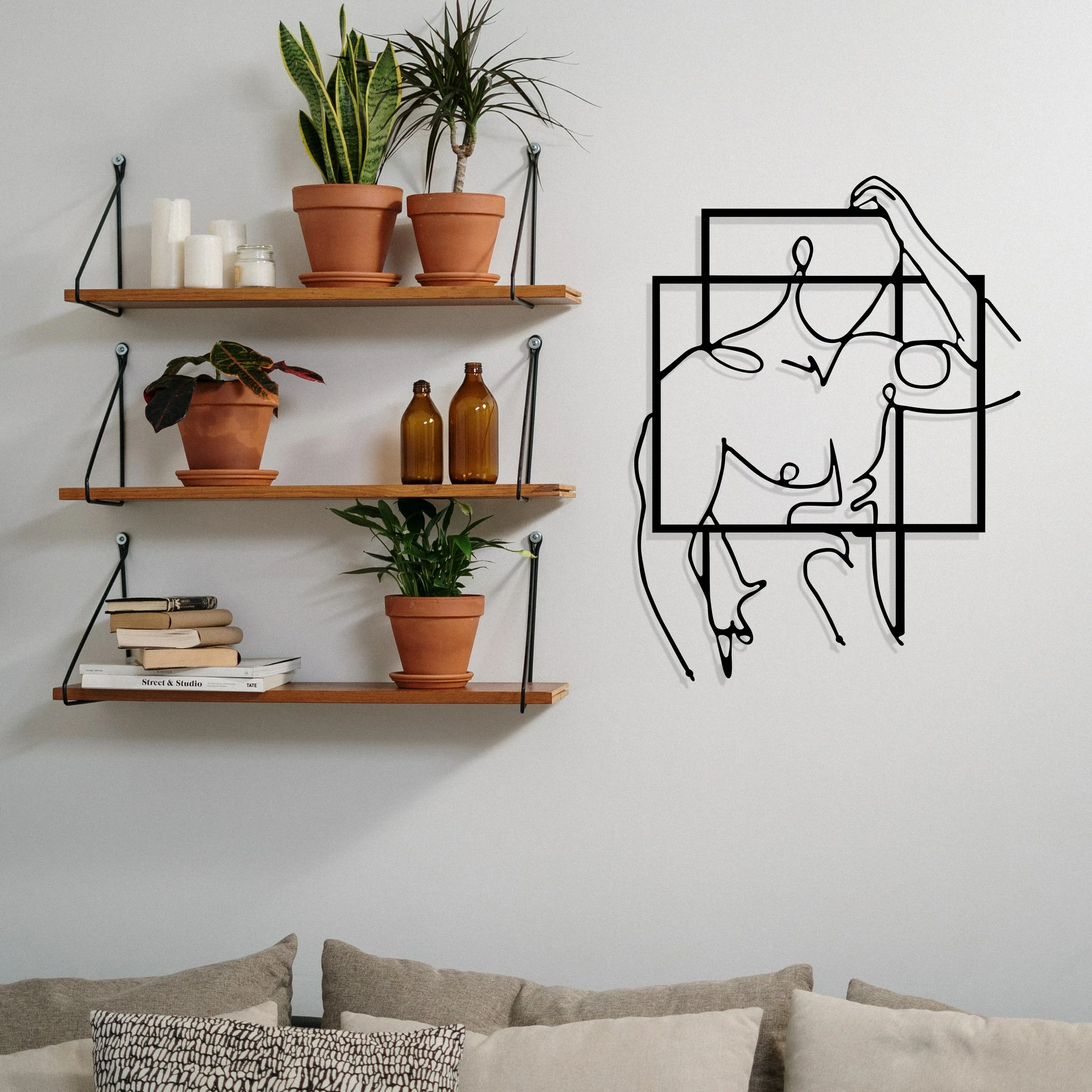Aksesor dekorativ metalik për mur Wallity, Fit Man, ngjyrë e zezë, 39x51cm