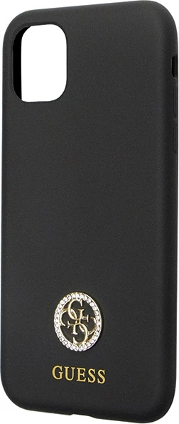 Mbështjellës Guess GUHCN614DGPK për iPhone 11/XR, silikon, i zi