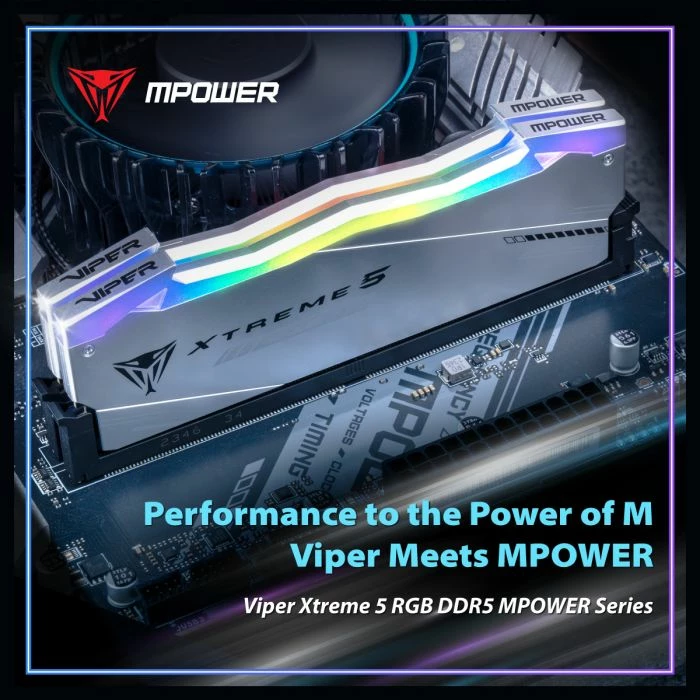 RAM Memorje Patriot Viper Xtreme 5 RGB MPOWER 32GB (2x16GB) DDR5-6400 CL32, argjend e zi