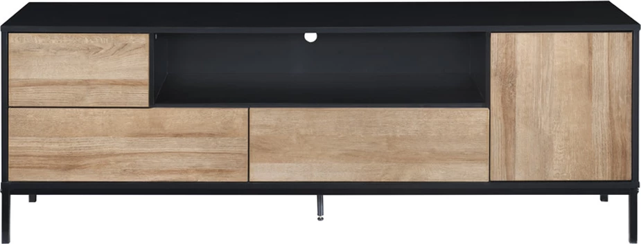 Komodë TV Blackbird, ngjyrë lisi Riviera dhe e zezë, 160x40.5x58 cm