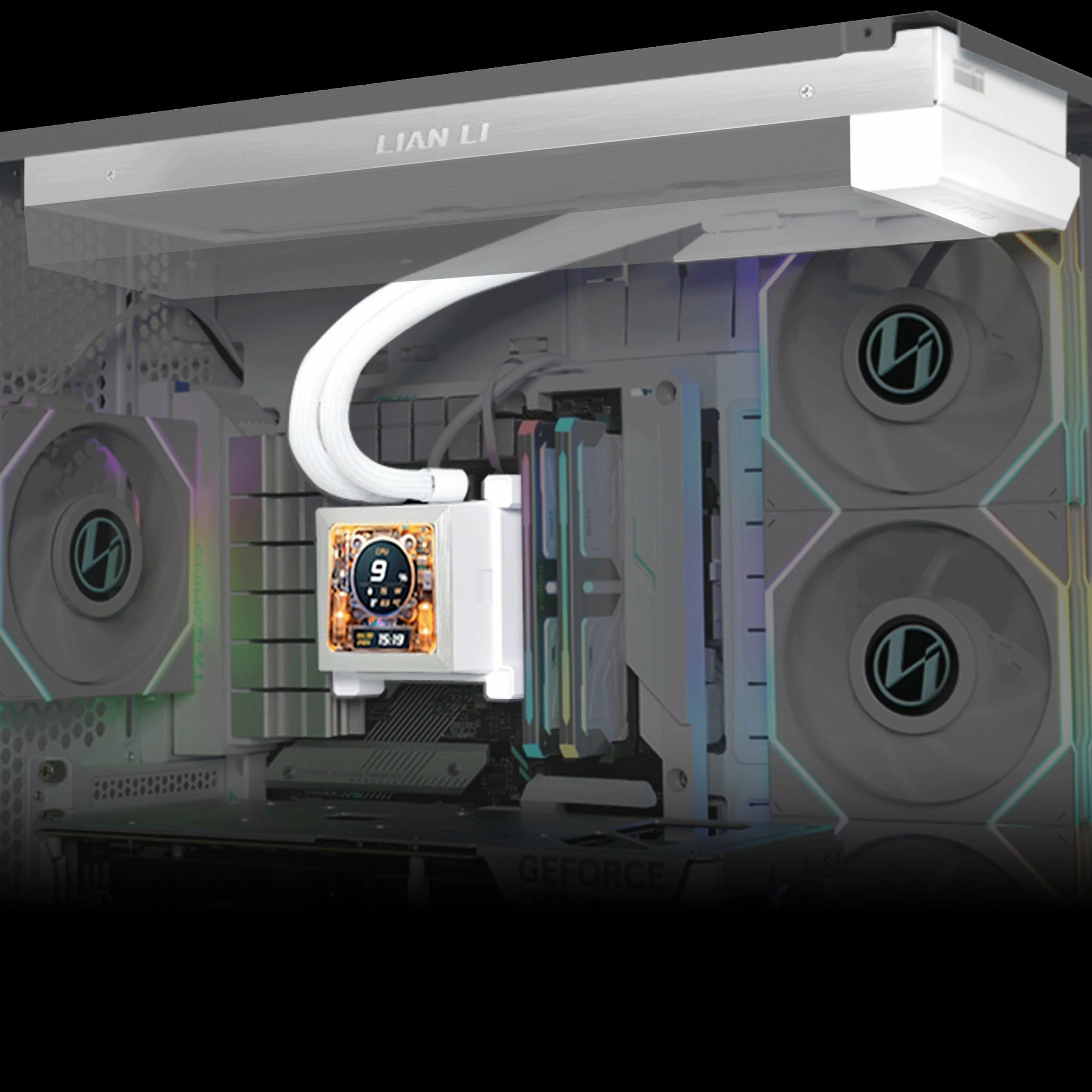 Ftohje uji AiO Lian Li HydroShift LCD 360 HSLCD36NW, radiator 360mm, pa ventilator, ARGB, LCD 2.88\", e bardhë