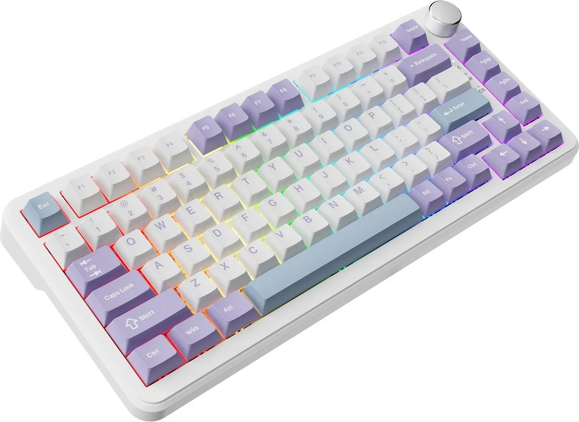 Tastierë mekanike Ajazz AK820 MAX, 75%, 82 taste, Magnetic Switch, RGB, USB-C, gri-vjollcë
