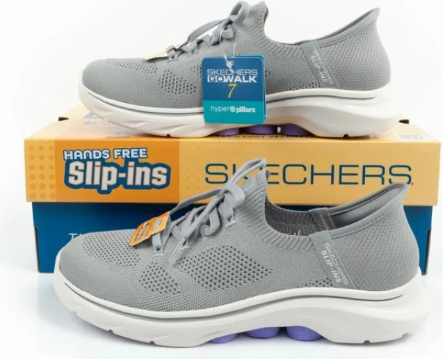Atlete Skechers për femra, gri/argjend