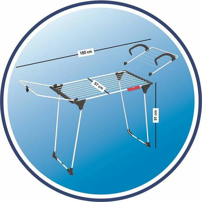 Tharëse rrobash Vileda Premium 2in1 157332, 18 m, 15 kg, 180x57x91 cm, e bardhë