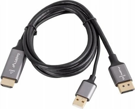 Adapter kabllo Lanberg CA-HDDP-20CU-0018-BK HDMI (M) në DisplayPort (M) 1.8 m 4K@60Hz, e zezë