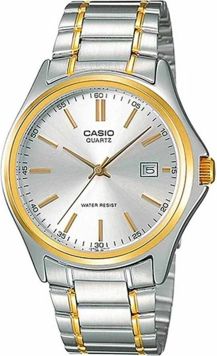 Orë dore për meshkuj Casio, argjend e ar