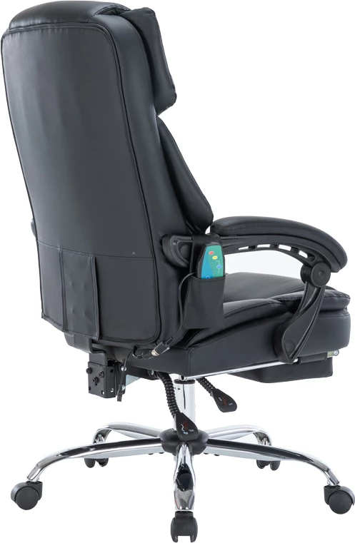 Karrige për zyre, mekanizëm premium, masazh-ngrohje, e zezë