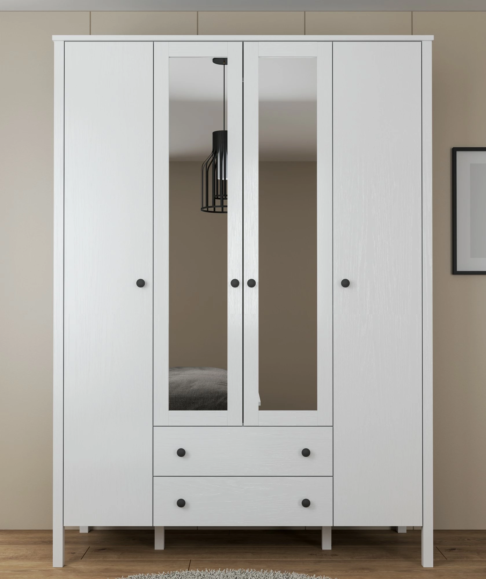 Dollap Hanah Home, FRN-20012, ngjyrë druri dhe e bardhë