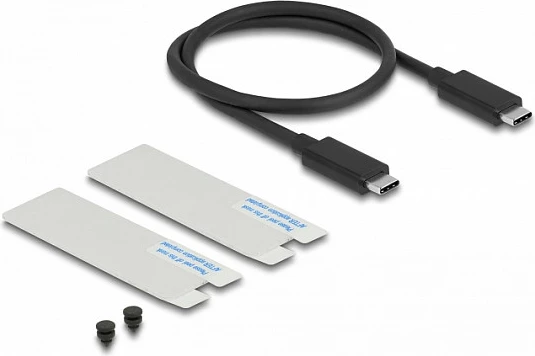 Kasë për SSD DeLOCK USB4 40Gbps, M.2 NVMe 2280, USB-C, Silver