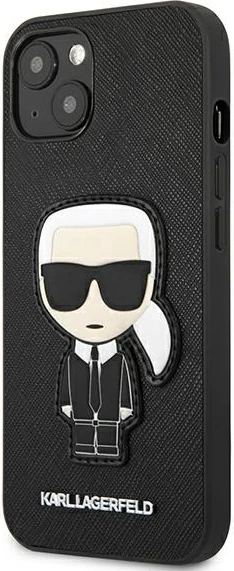 Mbështjellës Karl Lagerfeld Ikonik Saffiano për iPhone 13 mini, Hardcase, i zi