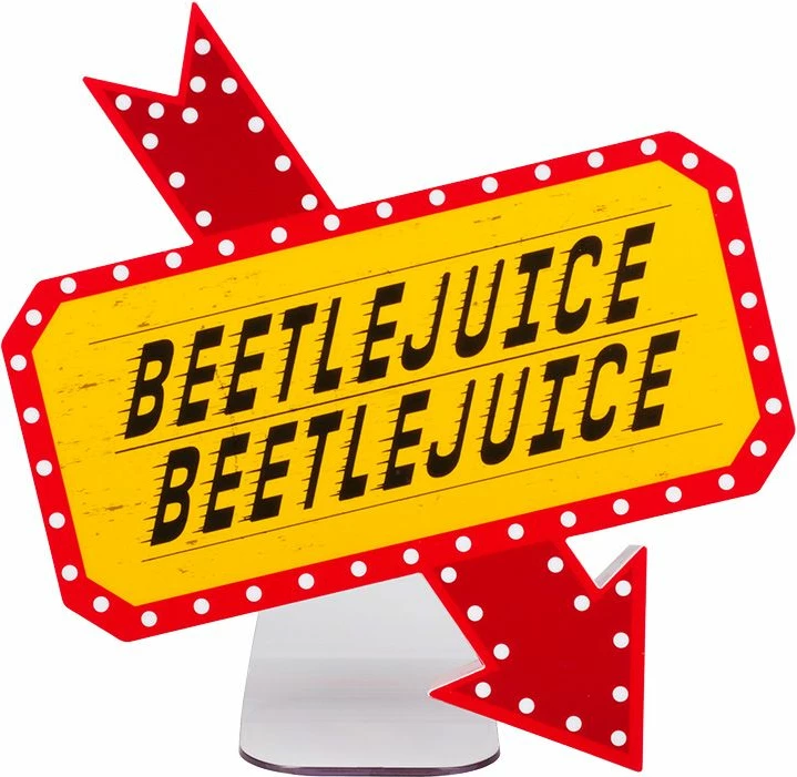 Lampë tavoline Paladone Beetlejuice Beetlejuice, 25 cm, USB ose 3x AAA, kuqe/verdhe