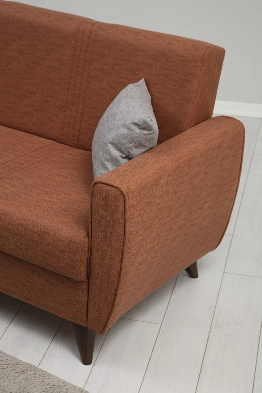 Divan-krevat treshe, Atelier del Sofa, Zaden, ngjyrë e kuqe tjegulle