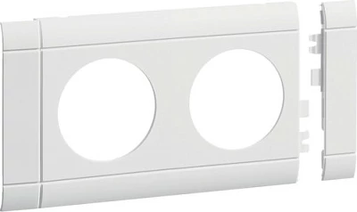 Maskë për prizë të dyfishtë Hager GB080209016, 152 x 80 mm, ABS, e bardhë