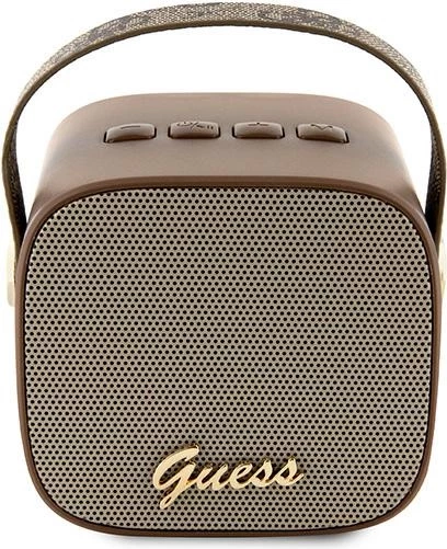 Altoparlant Bluetooth Guess GUWSB2P4SMW mini, 4G Leather Script Logo, me rrip, Kafe