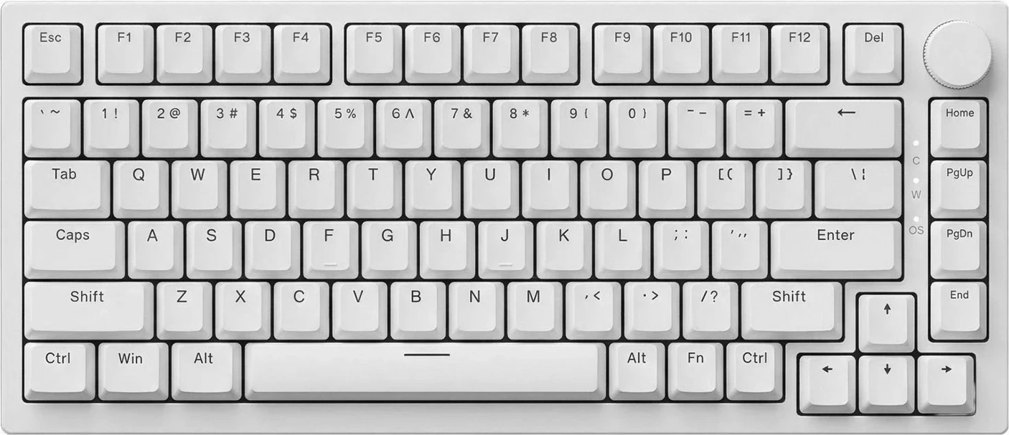 Tastierë mekanike Ajazz AK820, 75%, USB-C, Red Switch, dritë blu, e bardhë